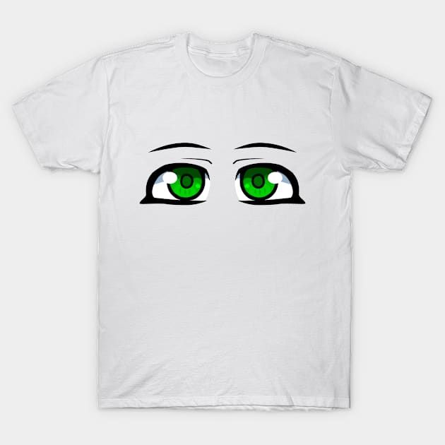 Anime Eyes Green T-Shirt by Miss_Akane